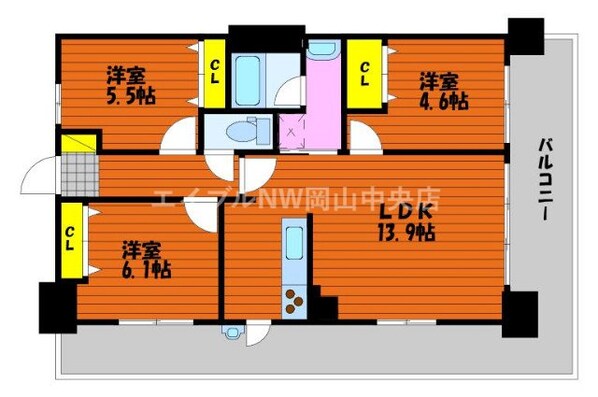 アルファステイツ西川緑道公園の物件間取画像